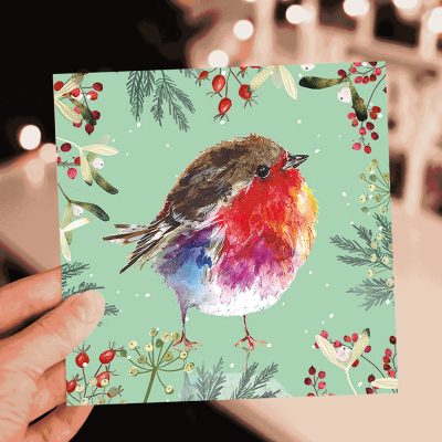 Fluffy in the Foliage Christmas Card - 10 Pack