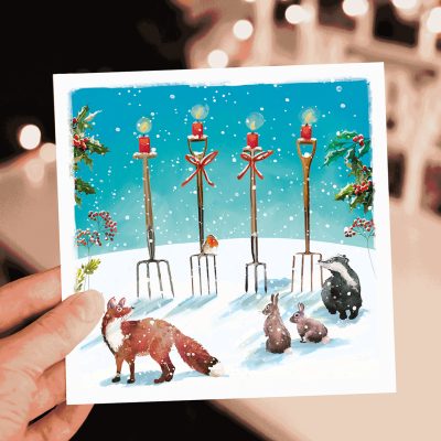 Four Candles Woodland Christmas Card - 10 Pack
