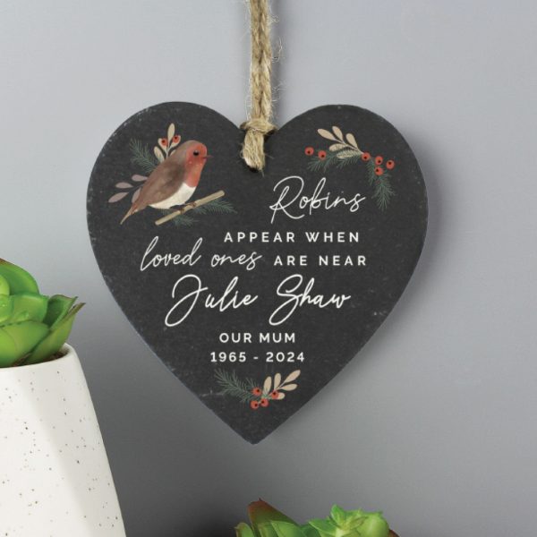 Personalised 'Robins Appear' Slate