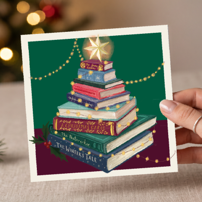 Books Christmas Cards - 10 Pack